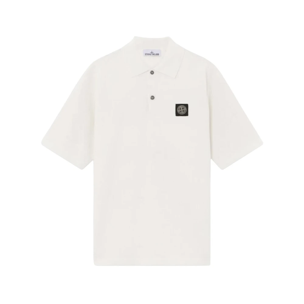 Stone Island White Polo Shirts, Male, M, Short-Sleeve Polo