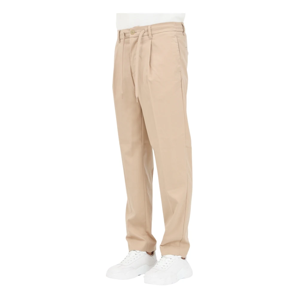 Selected Homme Beige Geplooide Casual Broek voor Mannen Beige Heren