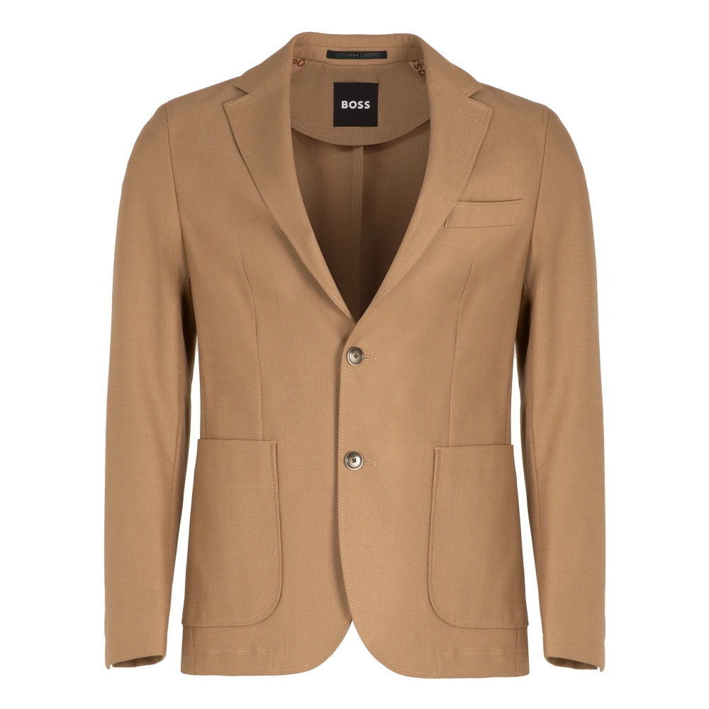Hugo Beige Classic Wool Blend Jacket - Male - Blazers - S - Jackets