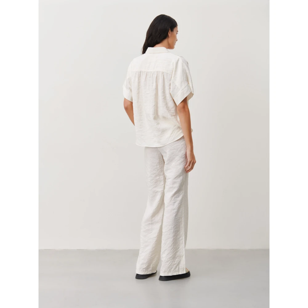 Jane Lushka Luxe Cupro Wijde Broek White Dames