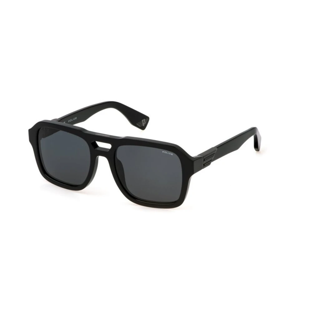 Police Black Sunglasses, Unisex, 55 Mm, Smoke Sunglasses Spln65 Model
