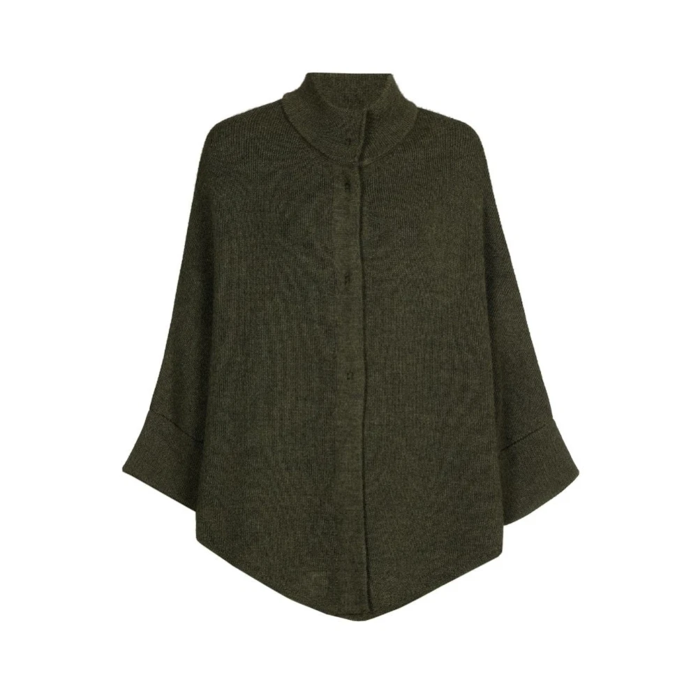 Marie Méro Groene Cape met Mooie Knopen Green Dames