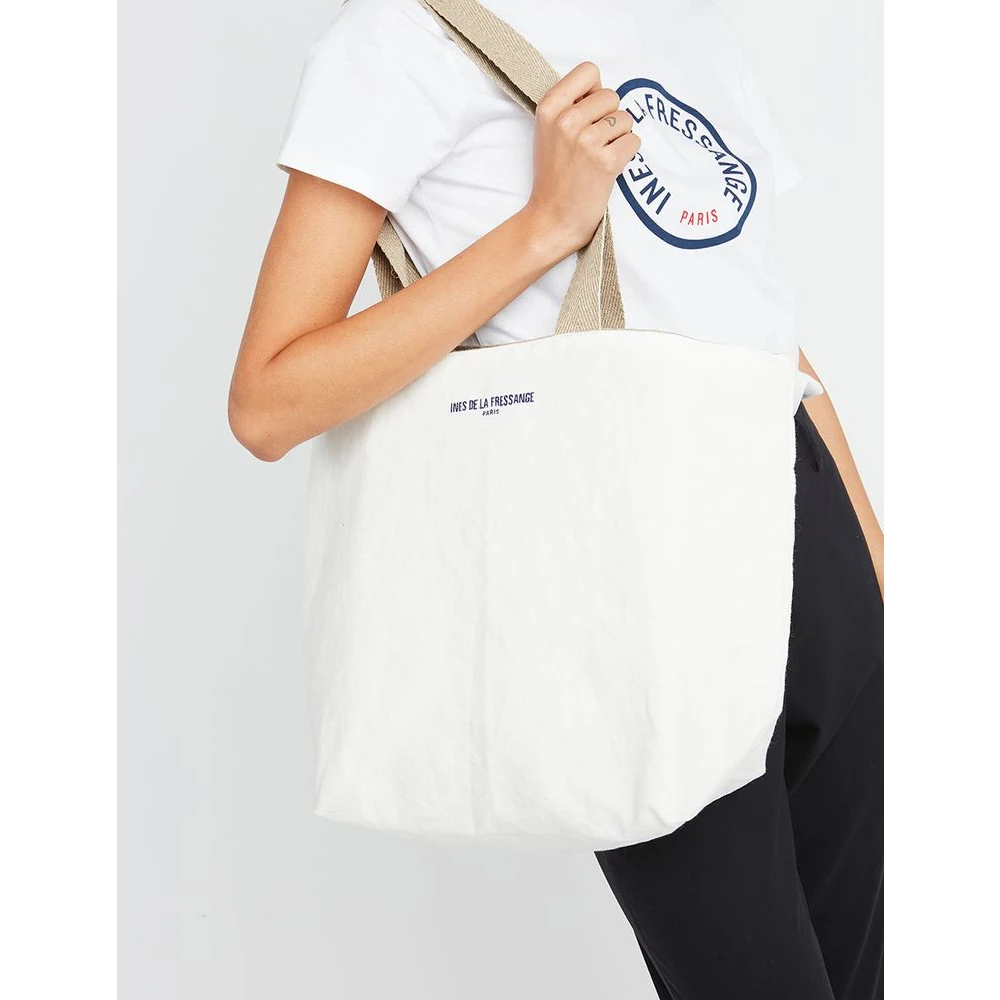 Ines De La Fressange Paris Winkel tas Lila ecru White Dames
