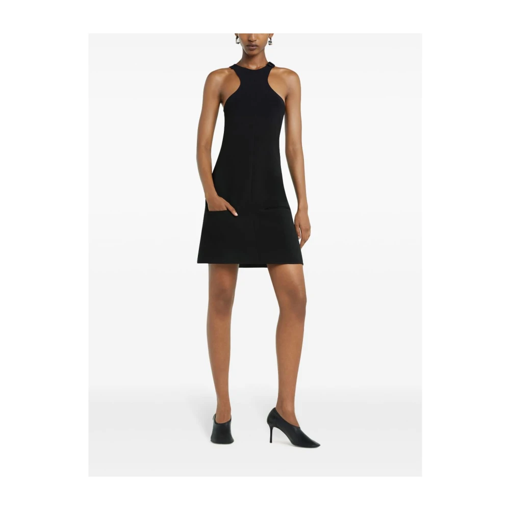 Courrèges Zwarte Racerback Jurk met Zakken Black Dames
