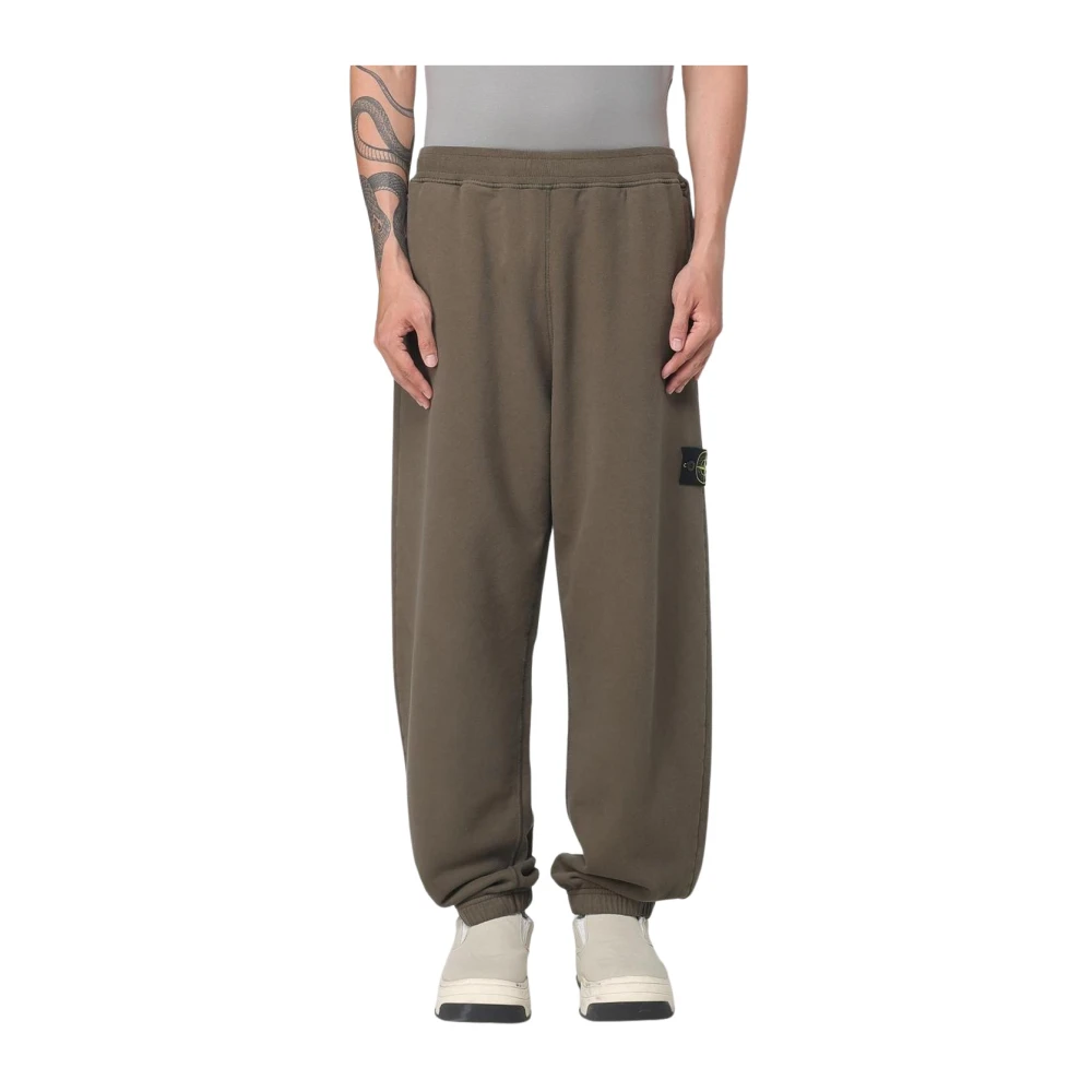 Stone Island , Sweatpants, Male, Green, S, Casual Fit Trousers