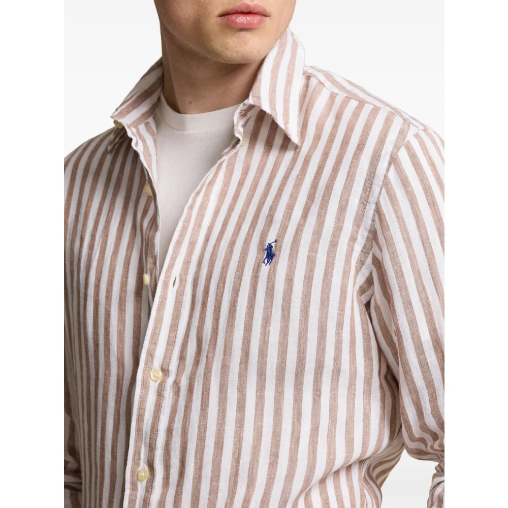 Ralph Lauren Khaki Wit Overhemd Multicolor Heren