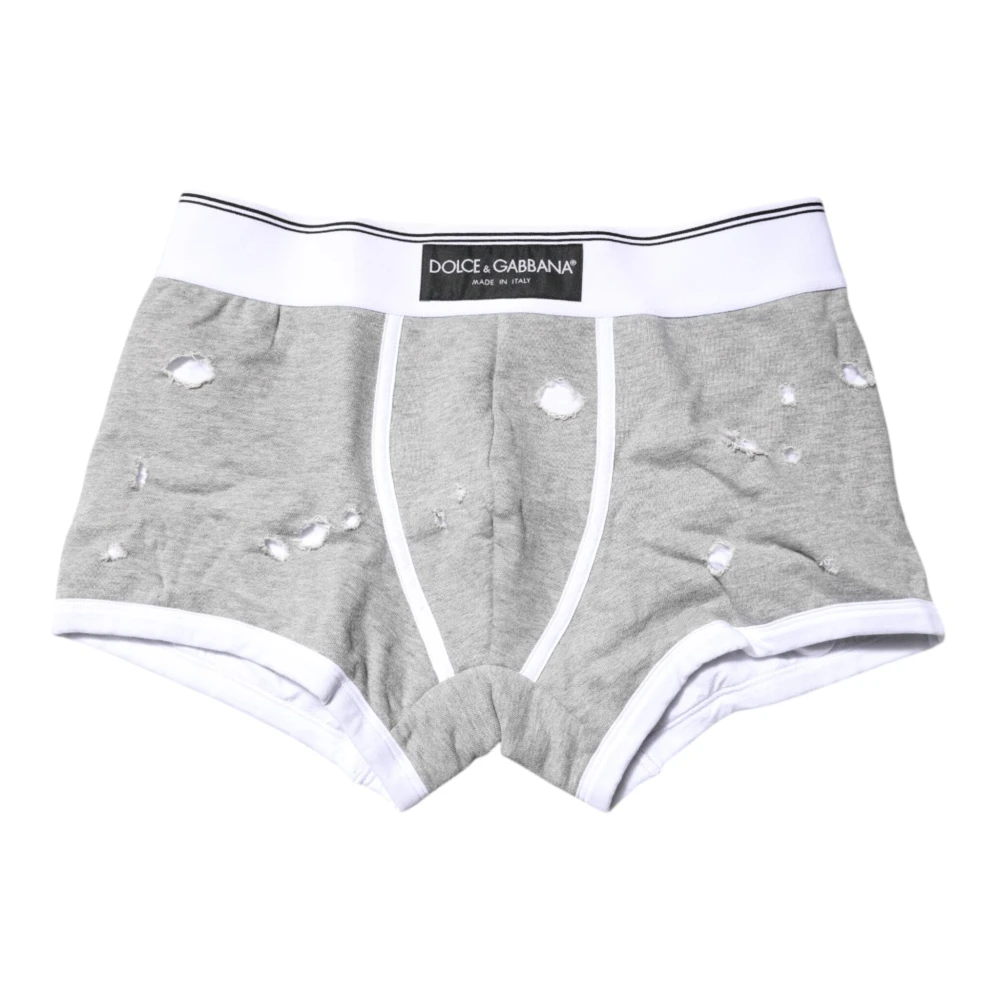Dolce & Gabbana Men's Gray Cotton Stretch Regular Boxer Underwear