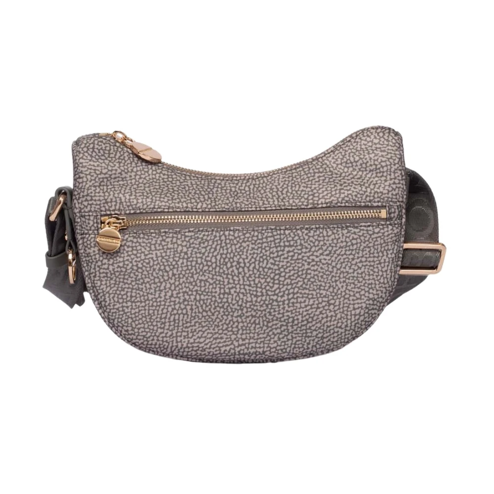 Borbonese Klei Grijs Mini Luna Tas Beige Dames