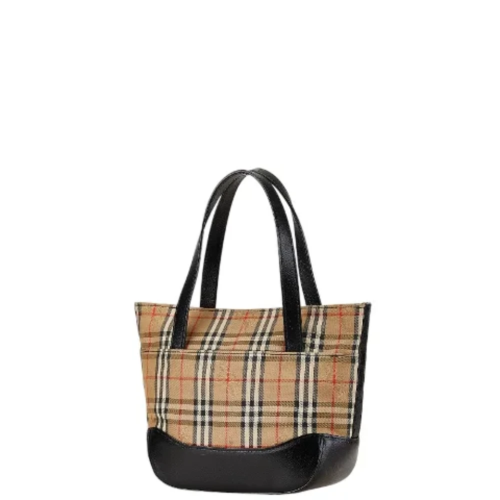 Burberry Vintage Pre-owned Canvas handbags Beige Dames