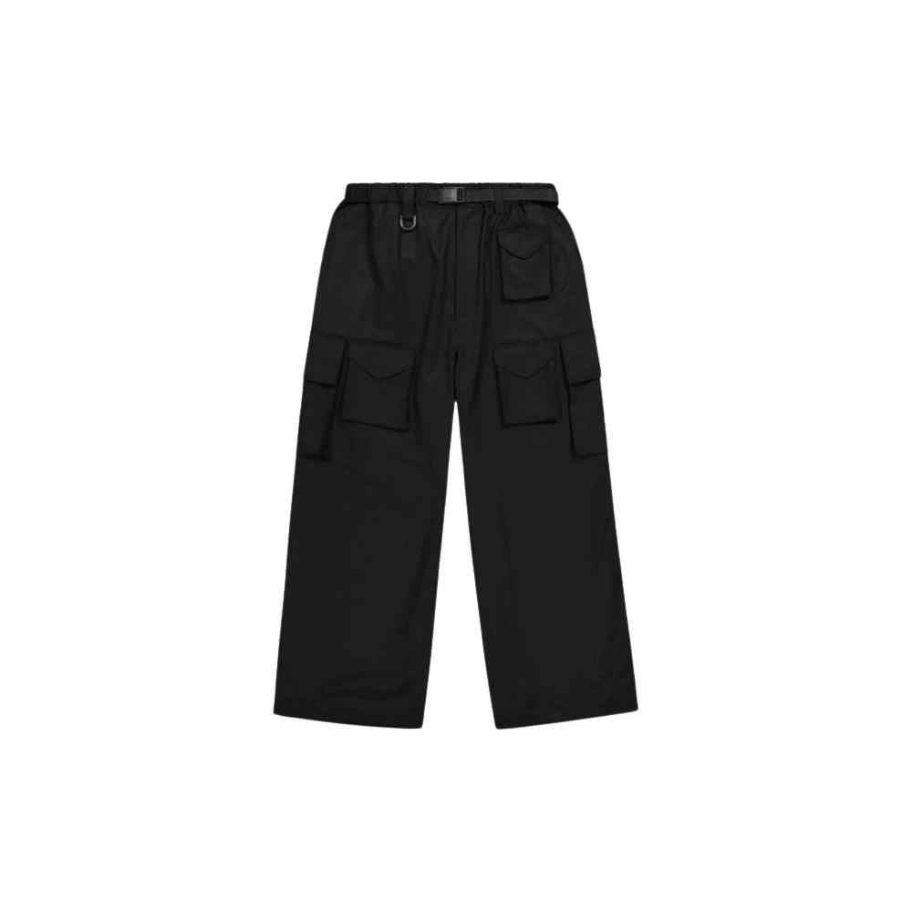 Y-3 Men's Black Straight Trousers, Xs, Refined Wool Cargo Trousers