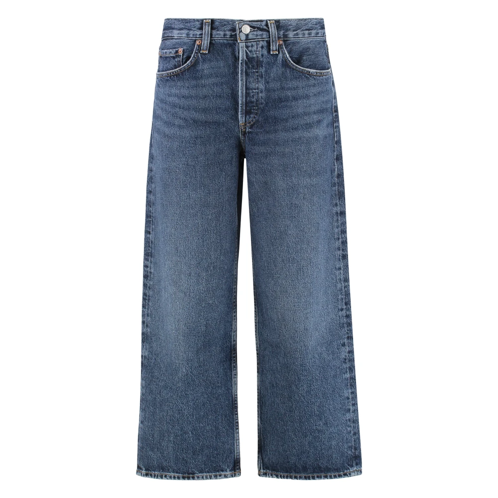 Agolde Women's Blue Wide Jeans, W26, Arc Cropped Jeans