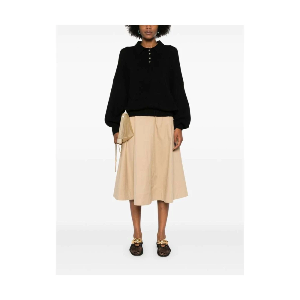 Khaite Zwarte Kasjmiermix Polotrui Black Dames