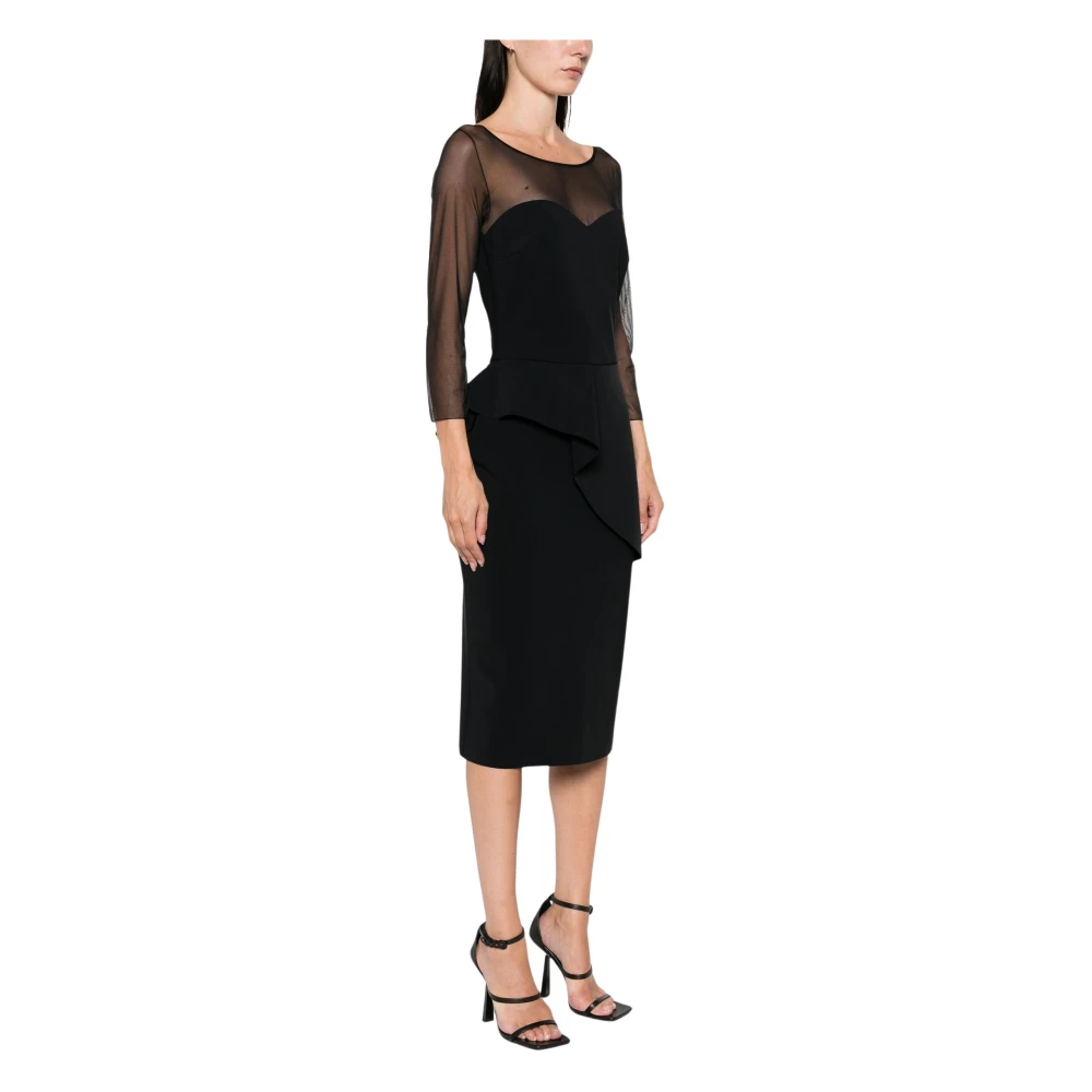 Chiara Boni Illusion Bis Stretch Jersey Jurk Black Dames