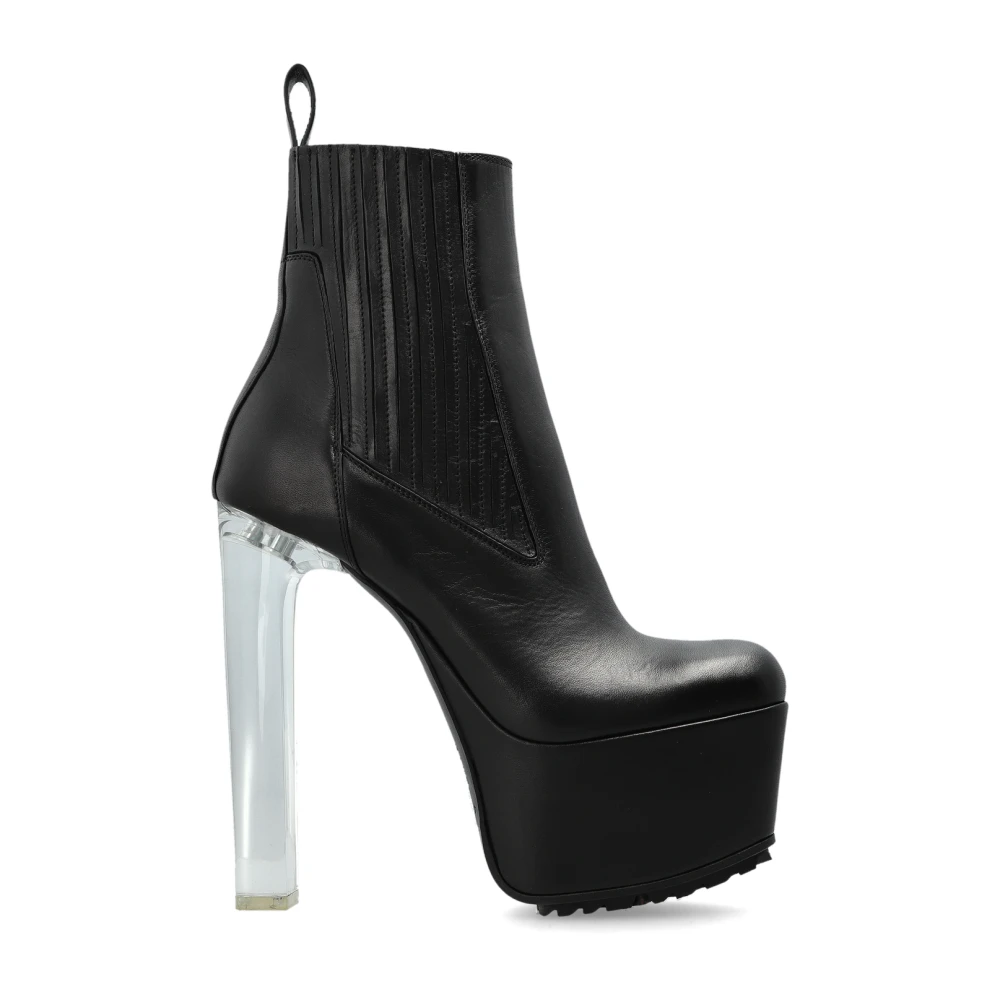 Rick Owens Beatle Kiss 11 Leren Enkellaarsjes met Plateau