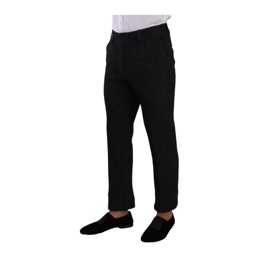 Dolce & Gabbana Luxe Wollen Blend Pantalon Black Heren