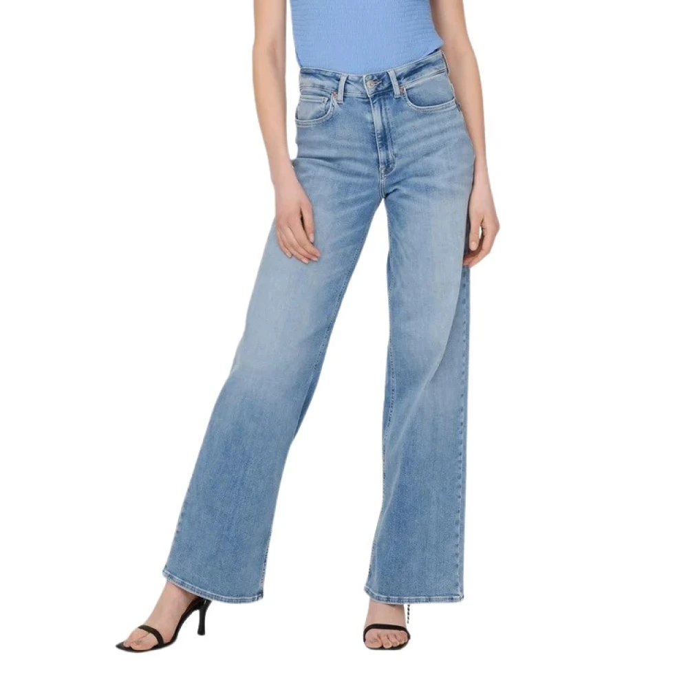 Only Damen Blau High-Waist-Jeans "Onlmadison – High Waist Jeans Mit Weitem Bein Für Komfort", Gr. Xl (42), Länge 32, (Light ), Denim/Jeans, Ob... - Bild 7