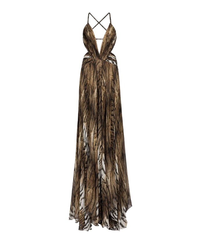 robe-maxi-en-soie-imprime-tigre