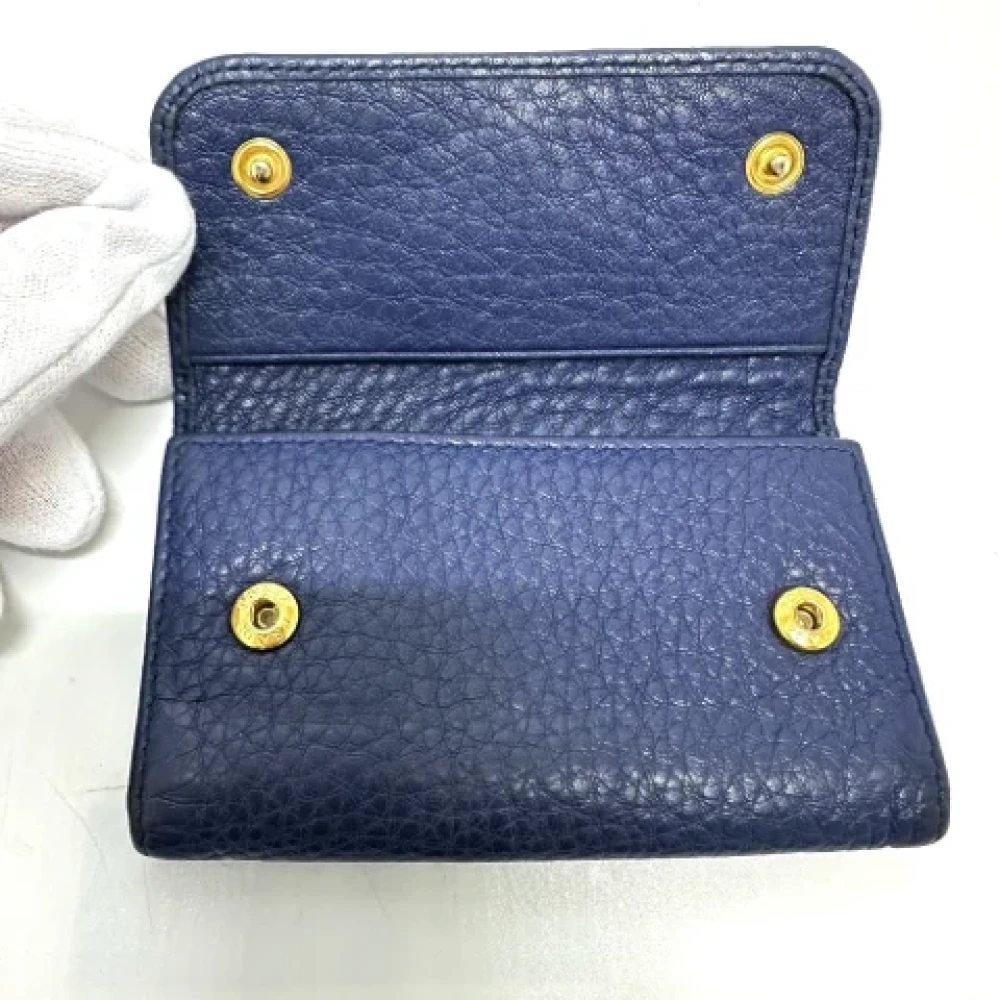 Prada Vintage Pre-owned Leather wallets Blue Dames