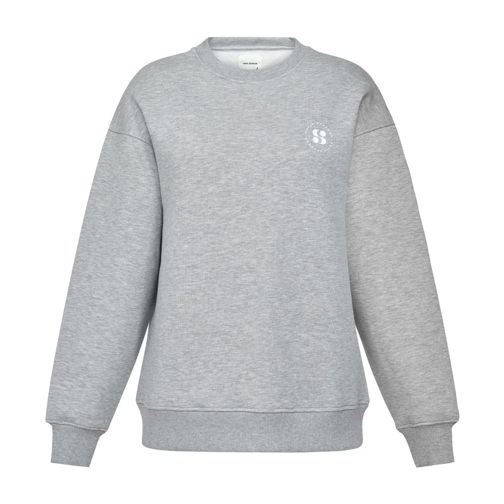 Sofie Schnoor Women's Gray Grey Melange Sweatshirt With Logo Detail - Sweatshirts - Xs - Sweatshirts & Hoodies