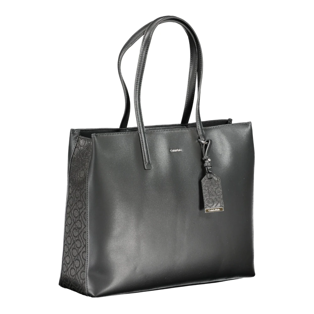 Calvin Klein Zwarte Schoudertas met Ritssluiting Black Dames