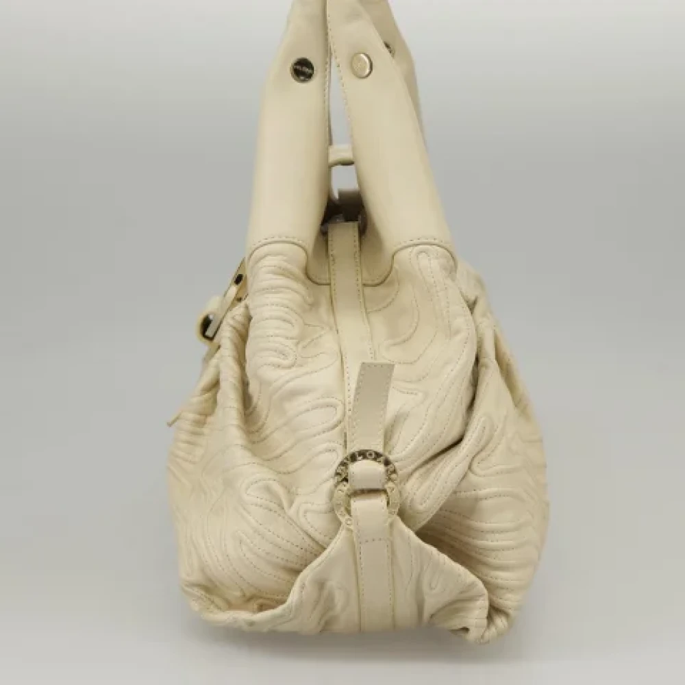 Bvlgari Vintage Pre-owned Leather handbags Beige Dames