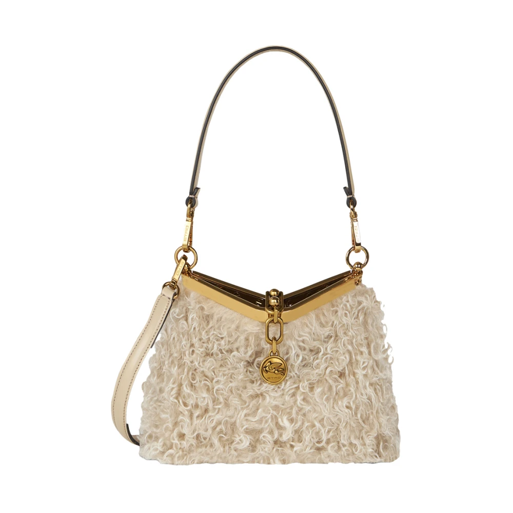 ETRO Bruine Wol Mohair Mini Tas Beige Dames