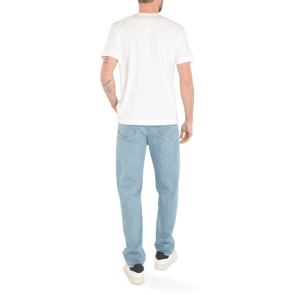 Comme des Garçons Play Wit T-shirt met rood hartprint White Heren