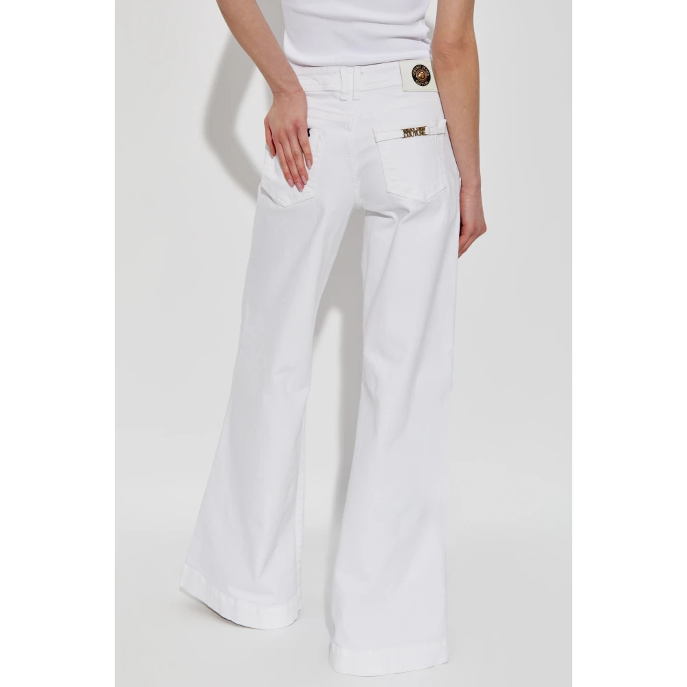 Versace Jeans Couture Jeans met uitlopende pijpen White Dames