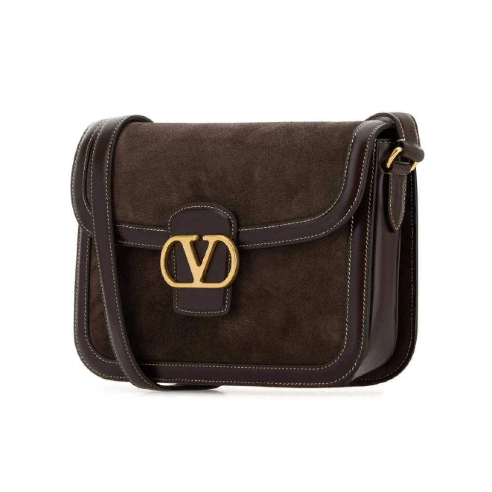 Valentino Bruine schoudertas met VLogo Signature Brown Dames
