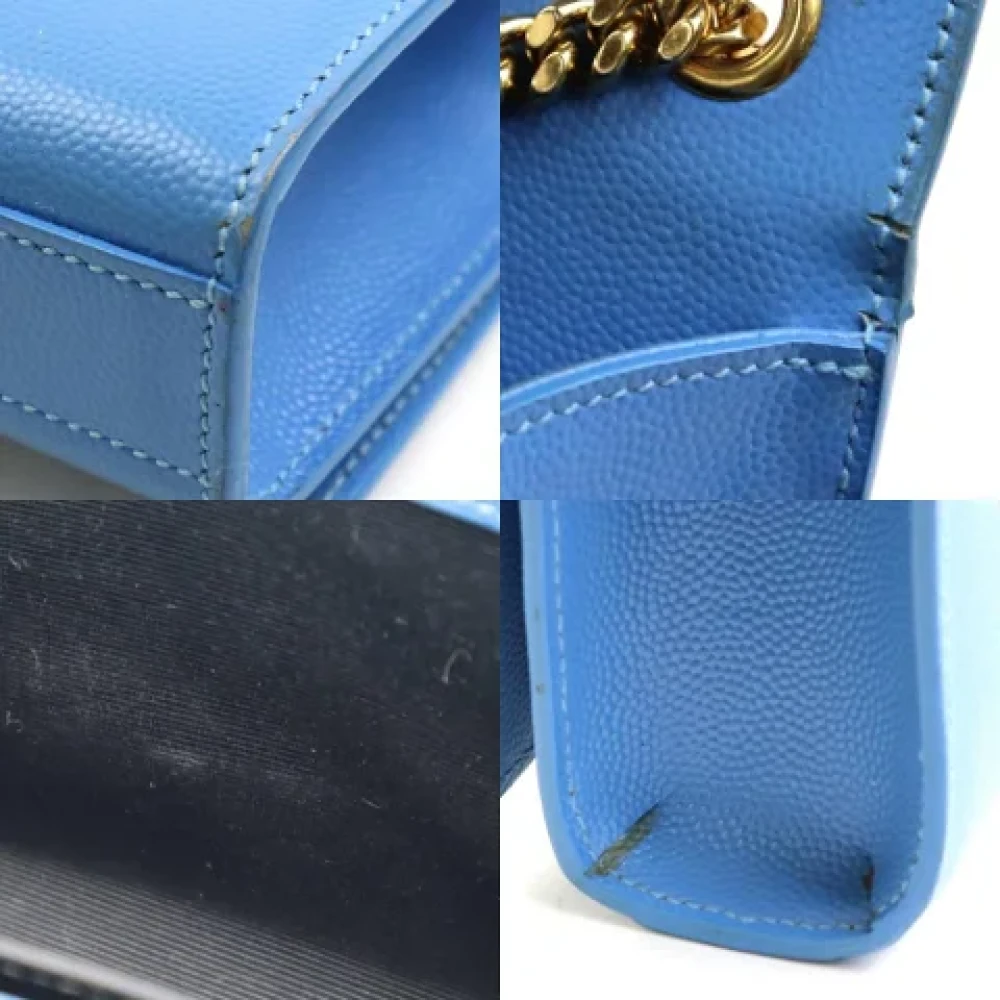 Yves Saint Laurent Vintage Pre-owned Leather shoulder-bags Blue Dames