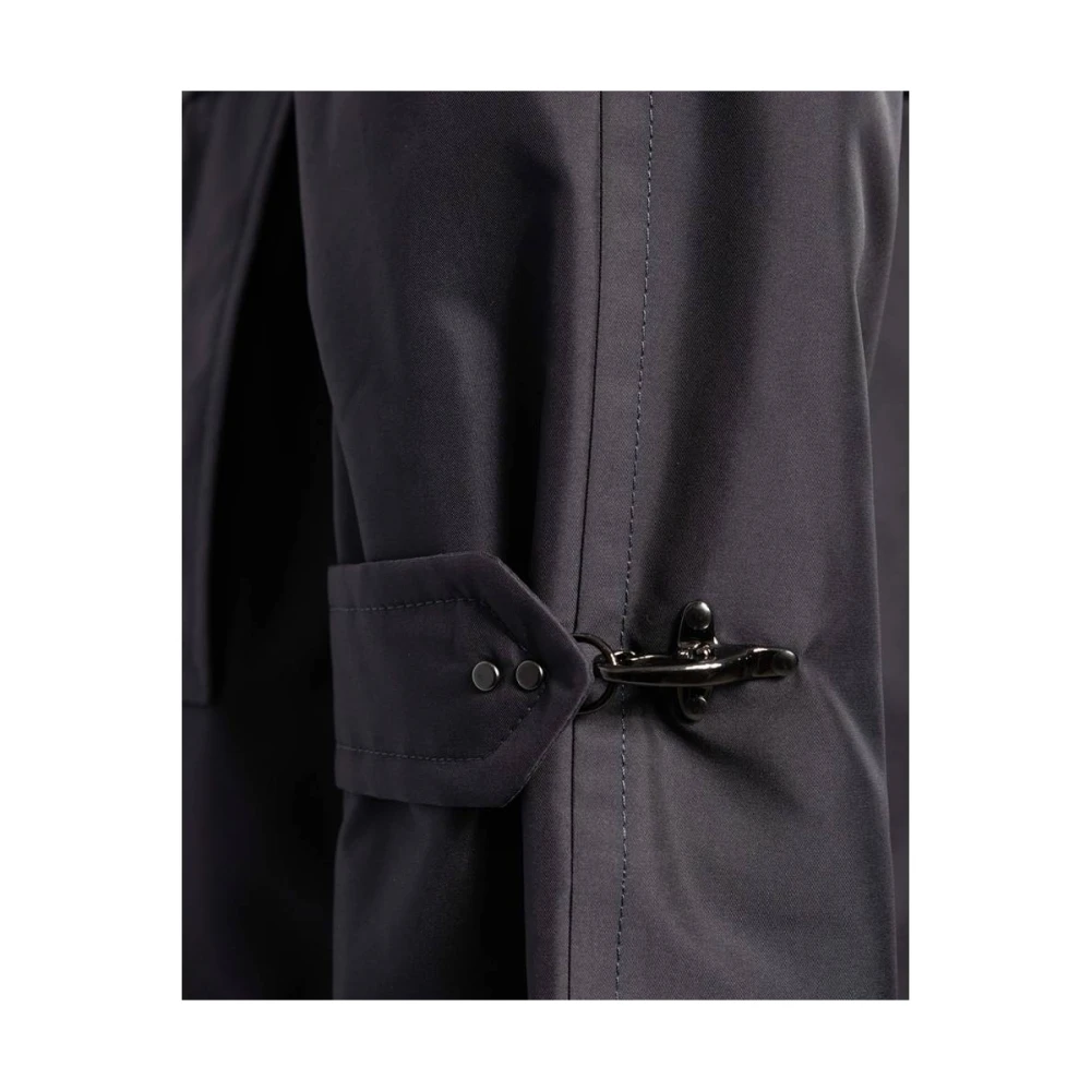 Fay Korte City Trenchcoat met Haken Blue Dames