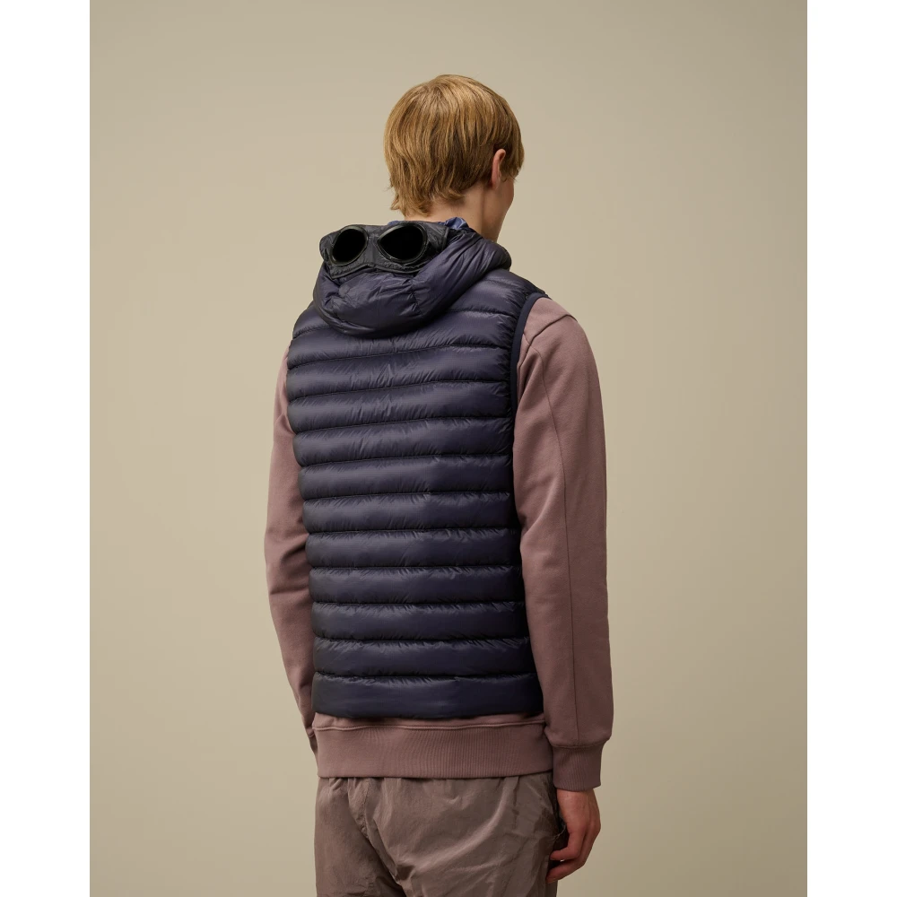 C.P. Company Blauwe Shell Goggle Donsvest Blue Heren