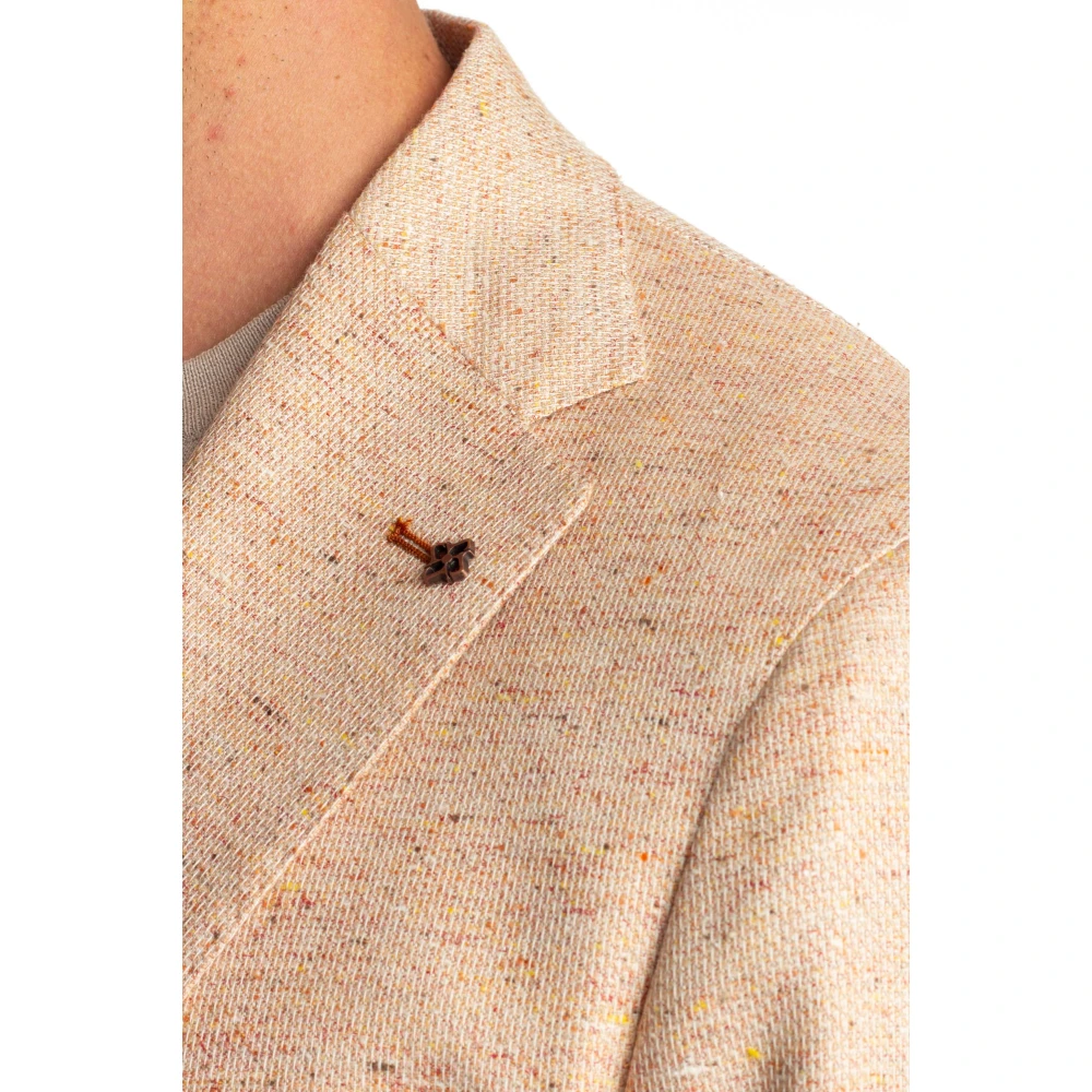 Tagliatore Italiaans Slim Fit Single-Breasted Jas Beige Heren