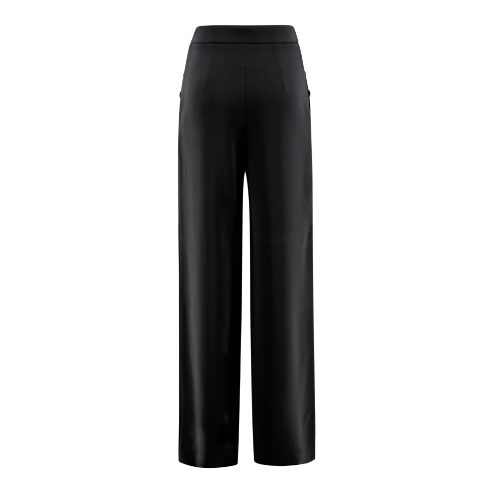 Max Mara Studio Cady Wijde Broek Black Dames