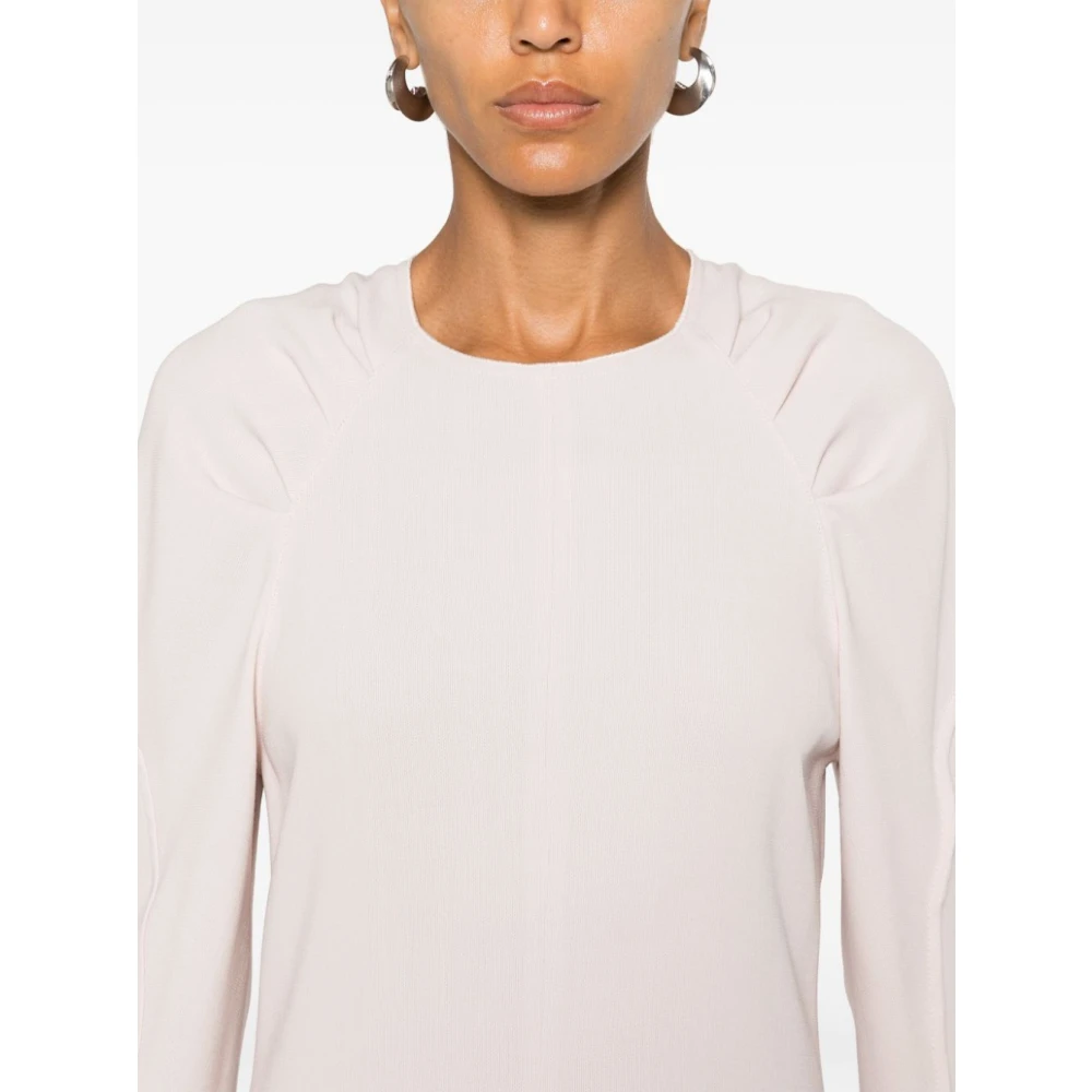 Victoria Beckham Nude Lang Raglan Jurk Pink Dames
