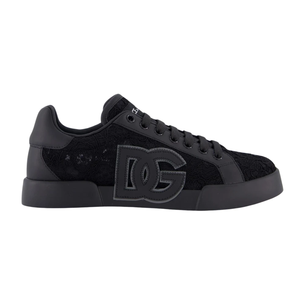 Dolce & Gabbana Logo Sneaker in Dames Schoenen Zwart