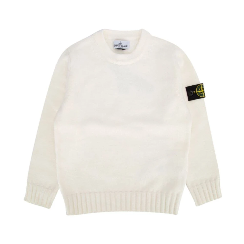 Stone Island Boys Beige Casual Knit Pullover Jumper - Kids Knitwear - 8 Y - Kids