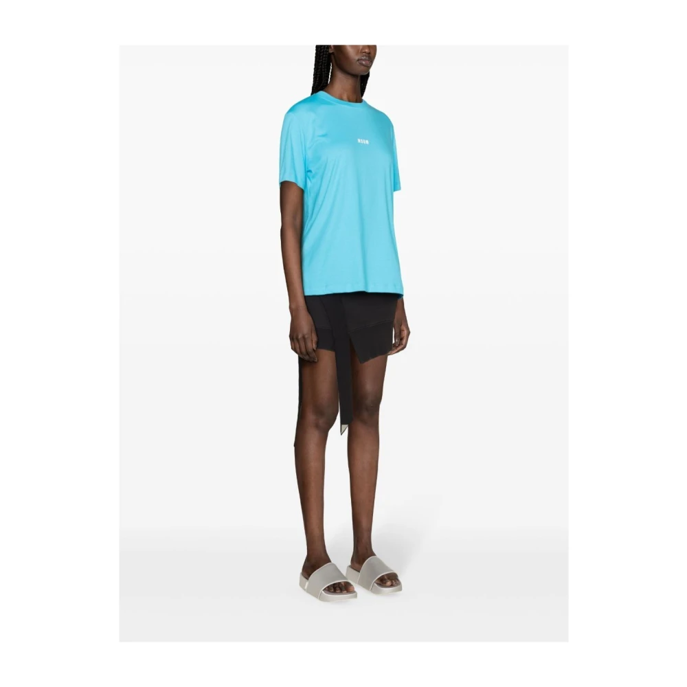Msgm Blauw Katoenen T-Shirt Blue Dames