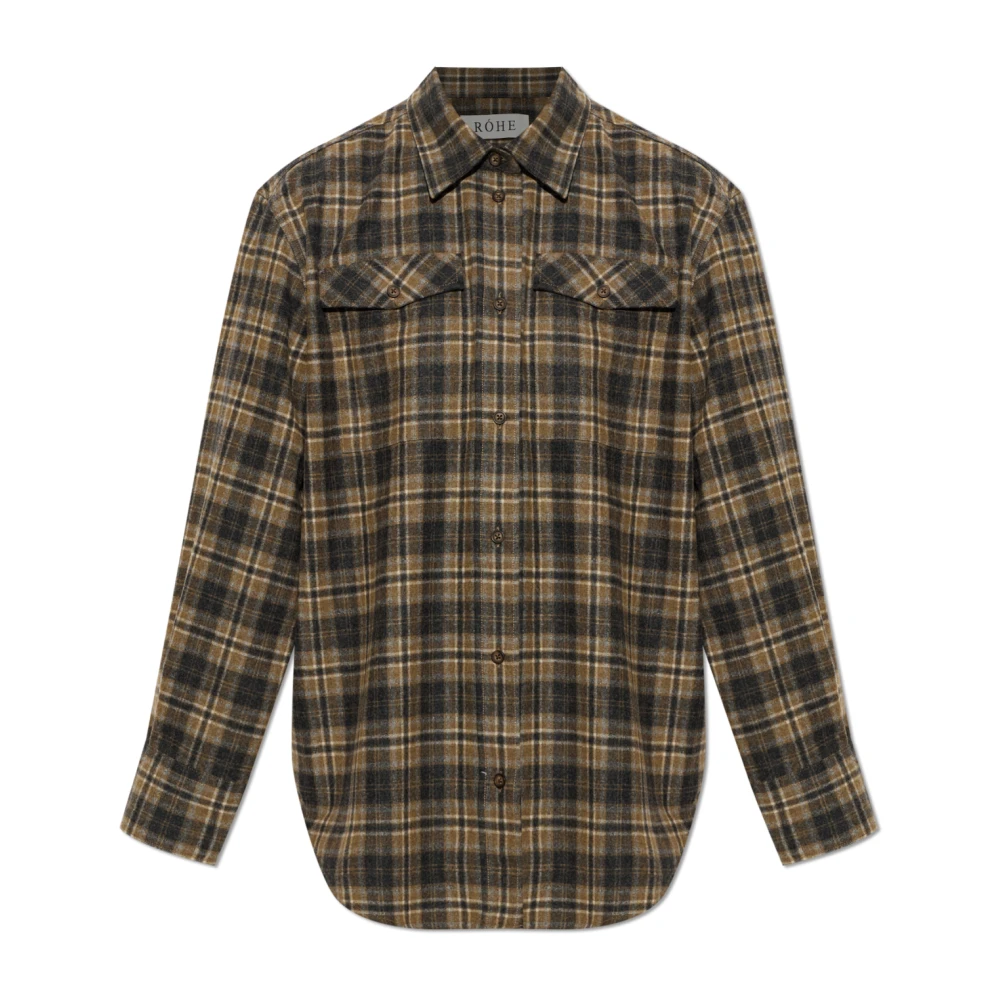 Róhe , Shirts, Female, Brown, S, Check-Patterned Shirt