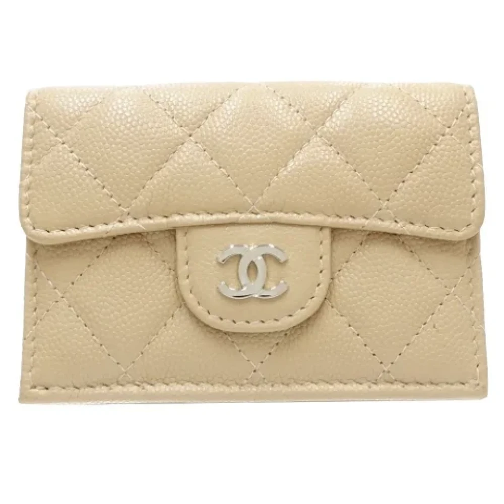Chanel Vintage Pre-owned Leather wallets Beige Dames