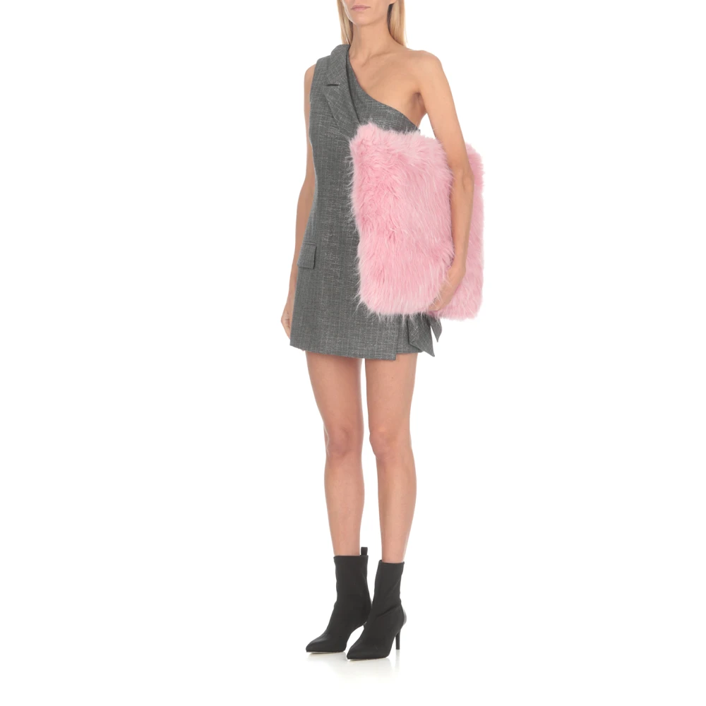 Msgm Roze Nepbont Clutch Tas Pink Dames