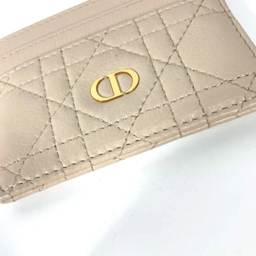 Dior Vintage Pre-owned Leather home-office Beige Dames