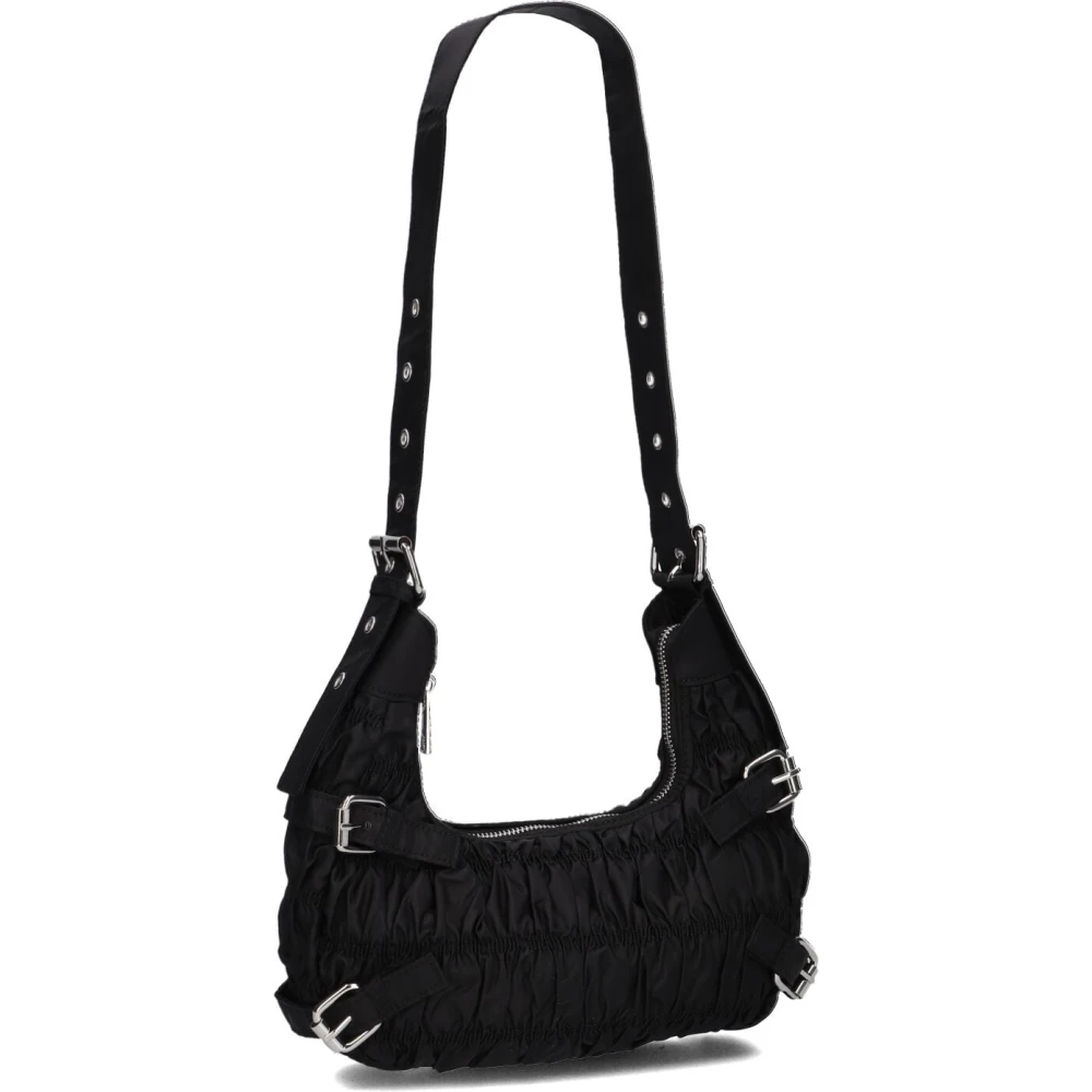 Núnoo Zwarte Nylon Schoudertas Alaska Black Dames