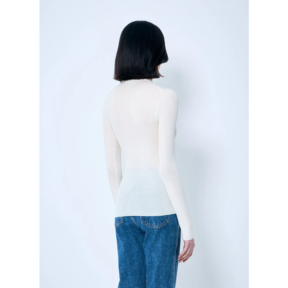 Khaite Merino V-hals Gebreide Top White Dames