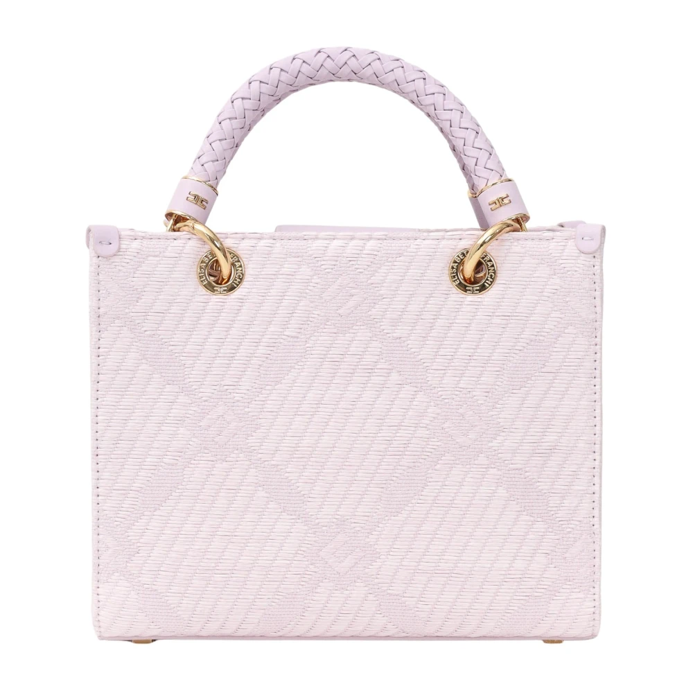 Elisabetta Franchi Kleine tote tas met diamantpatroon Pink Dames