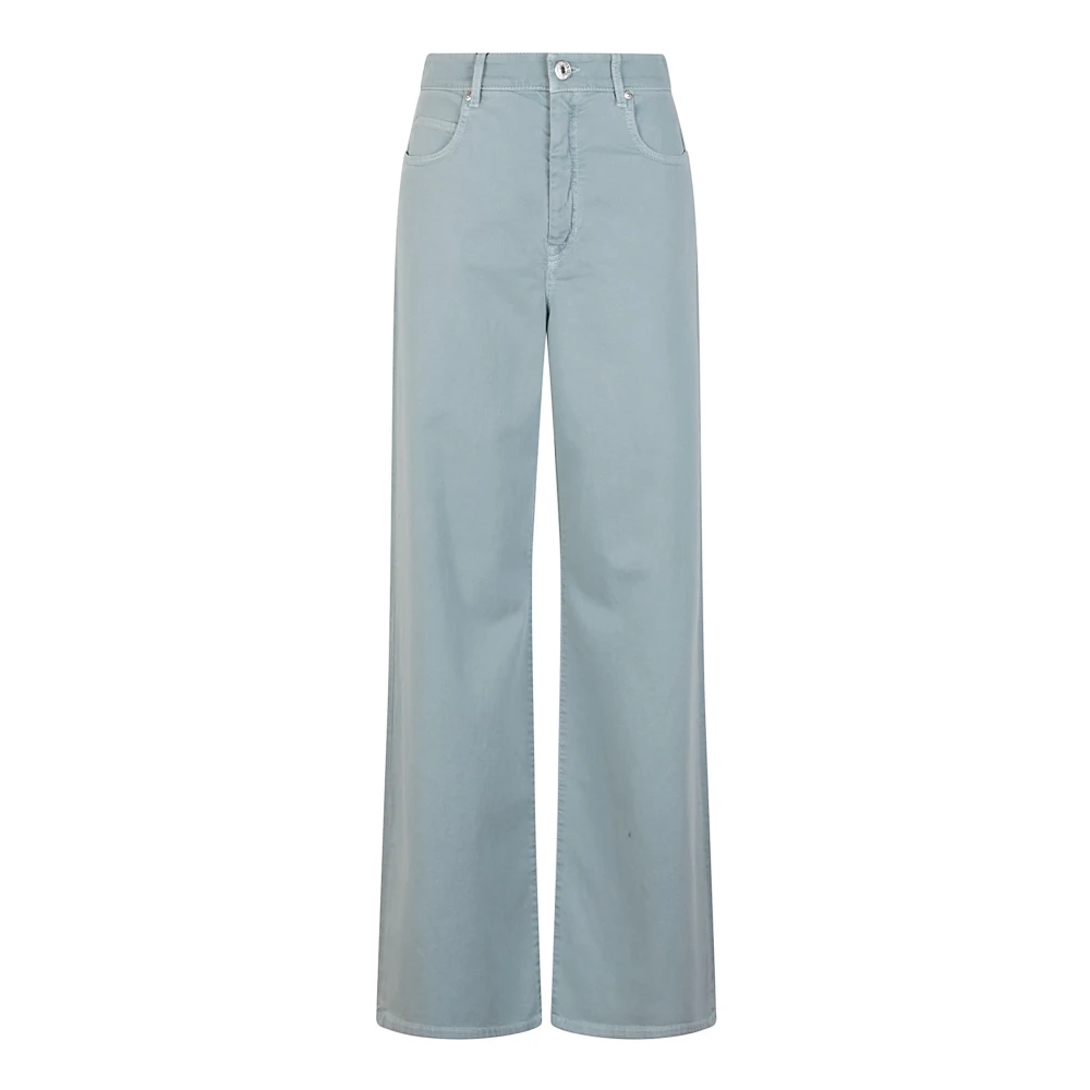 Max Mara Weekend Svart Tvättad Bomulls Jeans med Läder Patch Gray, Dam