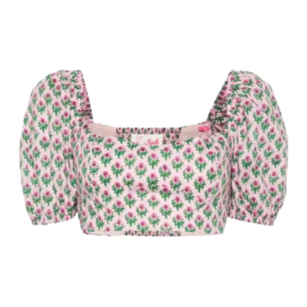 MC2 Saint Barth Bloemen Cropped Kinder Top Roze Pink Dames
