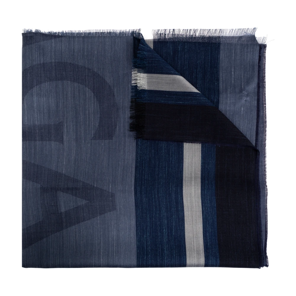 Salvatore Ferragamo Gestreept patroonsjaal Blue Heren