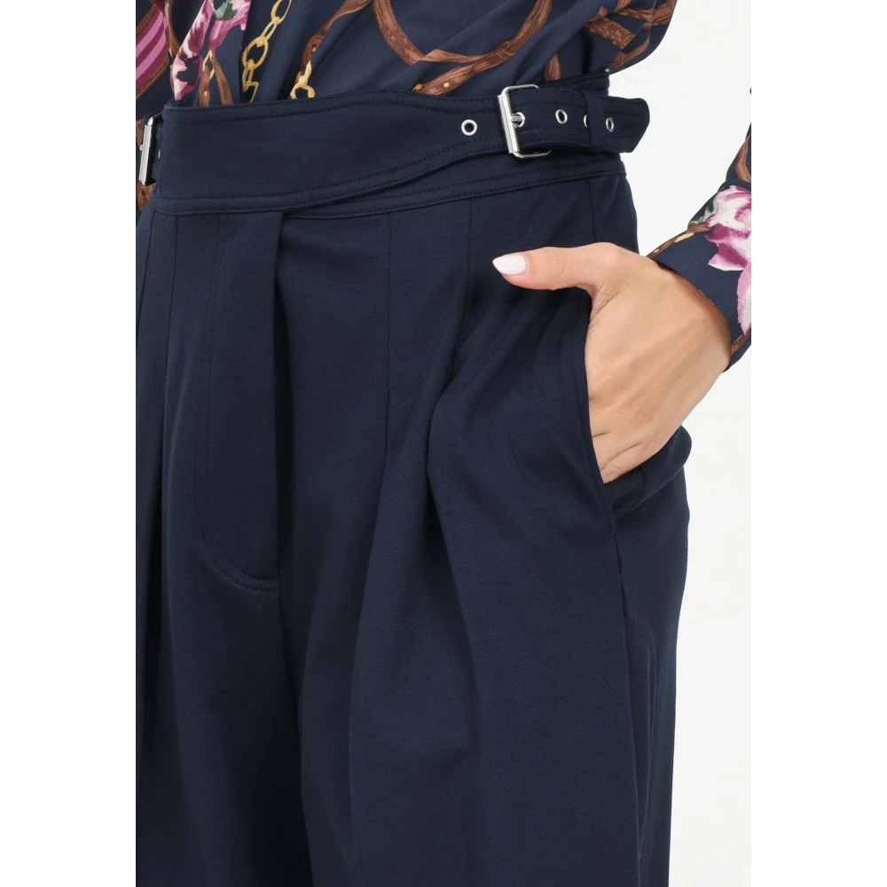 Ralph Lauren Elegante Blauwe Cropped Broek Blue Dames