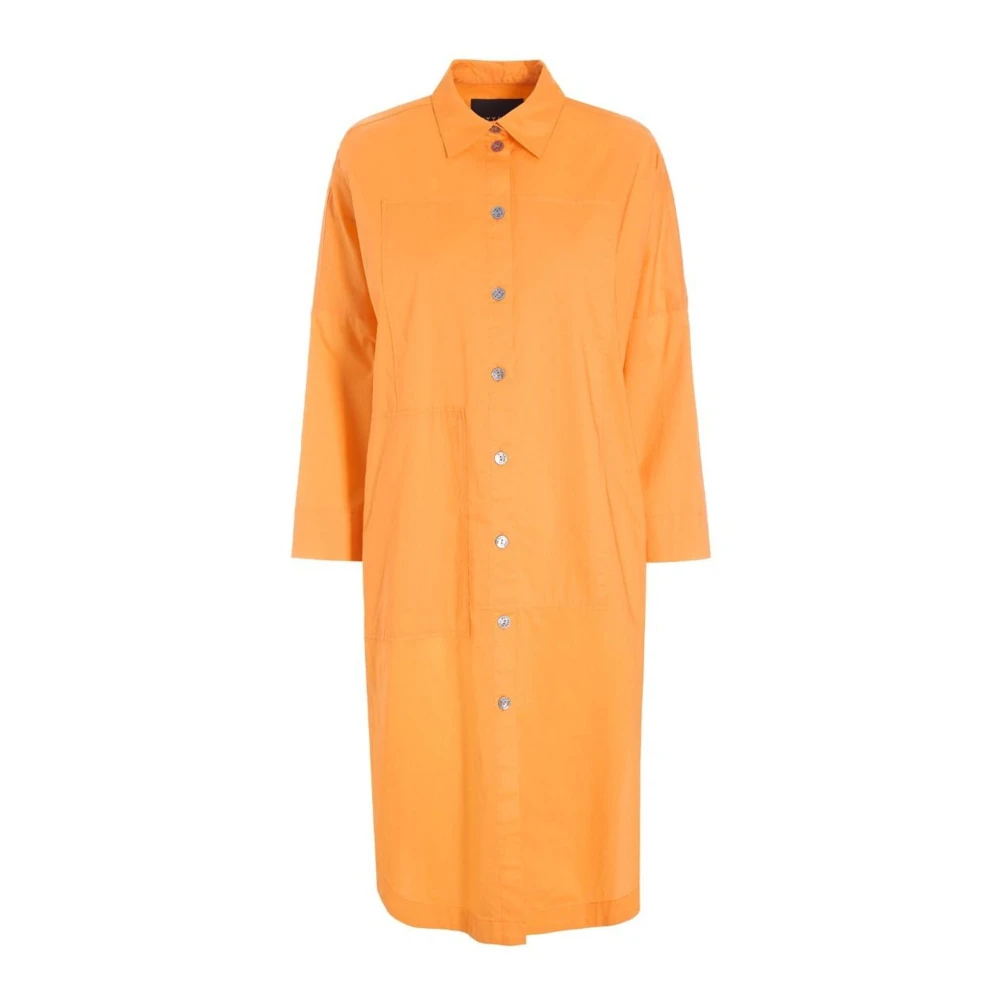 Bitte Kai Rand Skjortklänning med geometriska detaljer i solnedgångsorange Orange, Dam